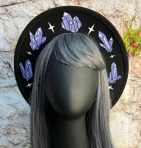 Wide Brim Hat - Lavender Crystals