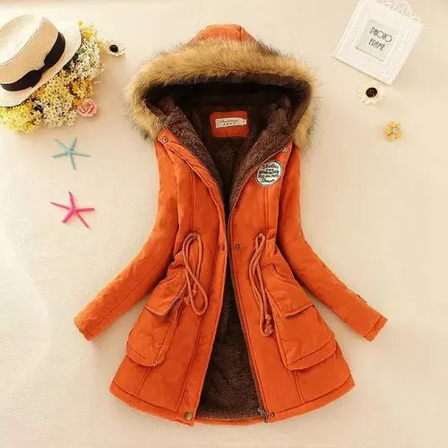 Women's Casual Solid Color Zipper Coat Cotton Clothes