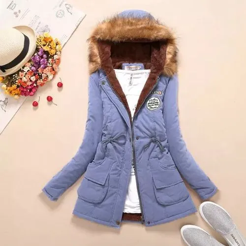 Women's Casual Solid Color Zipper Coat Cotton Clothes