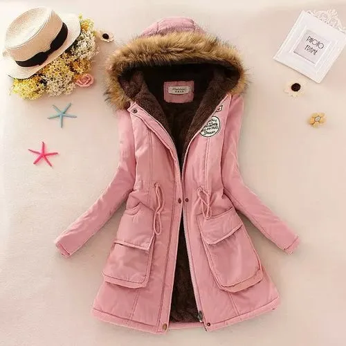 Women's Casual Solid Color Zipper Coat Cotton Clothes