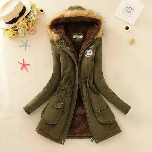 Women's Casual Solid Color Zipper Coat Cotton Clothes