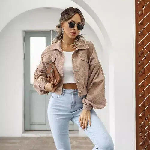 Women's Casual Streetwear Solid Color Single Breasted Coat Casual Jacket