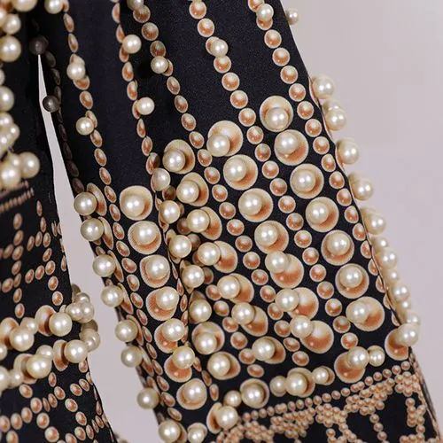 Women's Fashion Geometric Beaded Hidden Buckle Coat Blazer