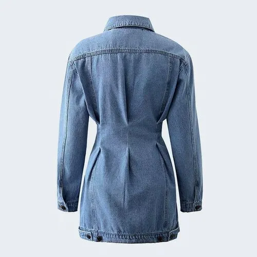 Women's Streetwear Solid Color Single Breasted Coat Denim Jacket