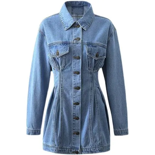 Women's Streetwear Solid Color Single Breasted Coat Denim Jacket