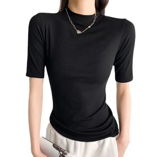 Women's T-shirt Half Sleeve T-Shirts Casual Solid Color