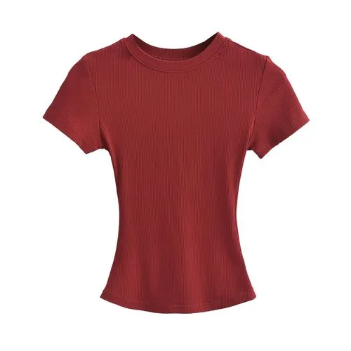 Women's T-shirt Short Sleeve T-Shirts Casual Solid Color