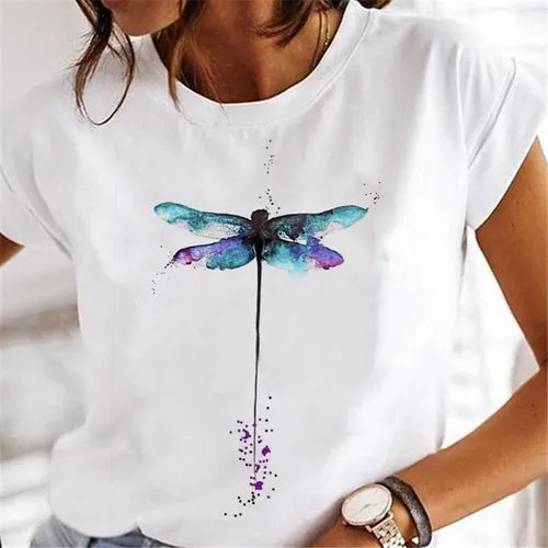 Women's T-shirt Short Sleeve T-shirts Printing Casual Leaf