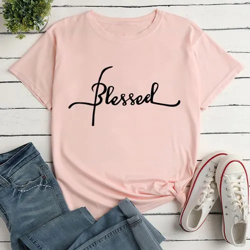 Women's T-shirt Short Sleeve T-shirts Printing Casual Letter