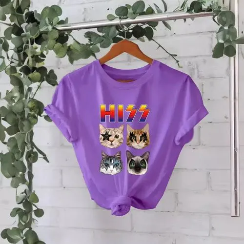 Women's T-shirt Short Sleeve T-Shirts Printing Casual Streetwear Letter Cat