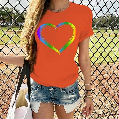 Women's T-shirt Short Sleeve T-shirts Printing Streetwear Printing