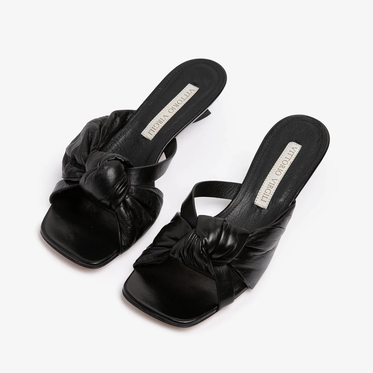 Women's tassel leather slide sandal