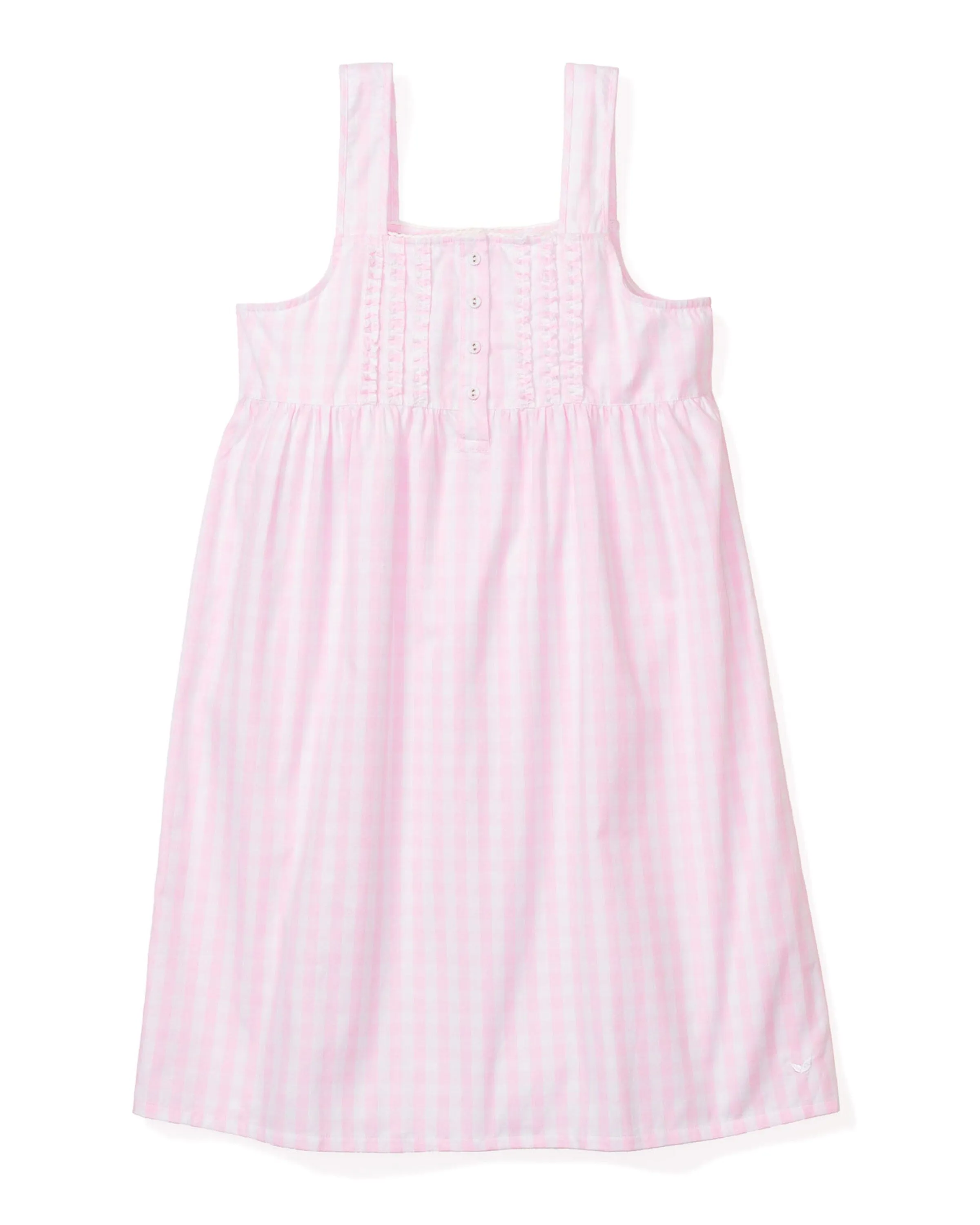 Women's Twill Charlotte Nightgown | Pink Gingham