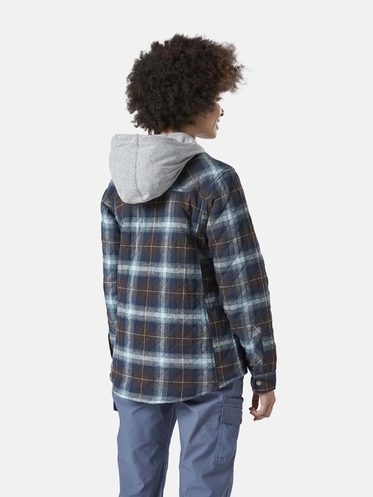 Women's Work Jacket Shirt Hooded Fleece Checked - Dickies