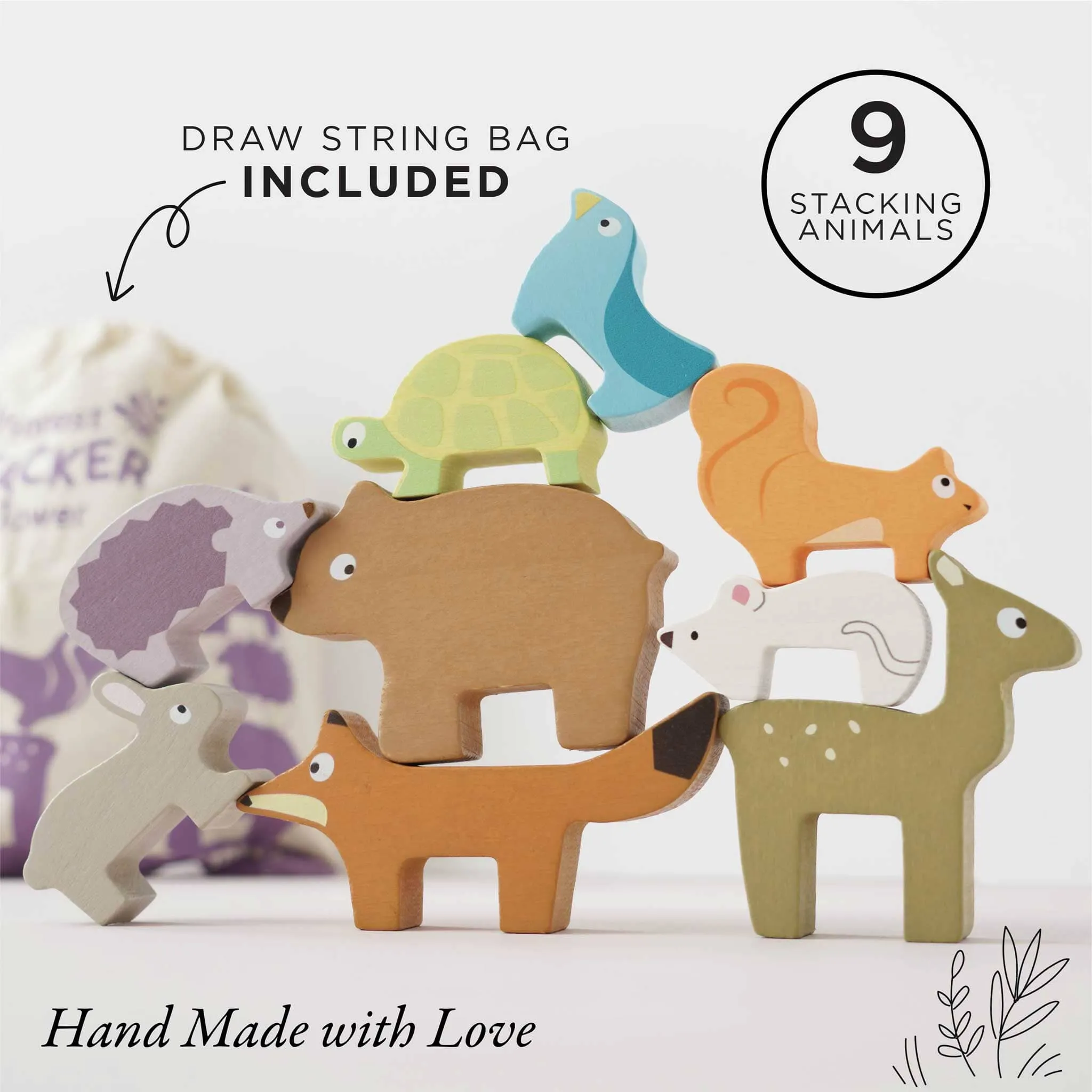 Woodland Stacking Forest Animals & Bag