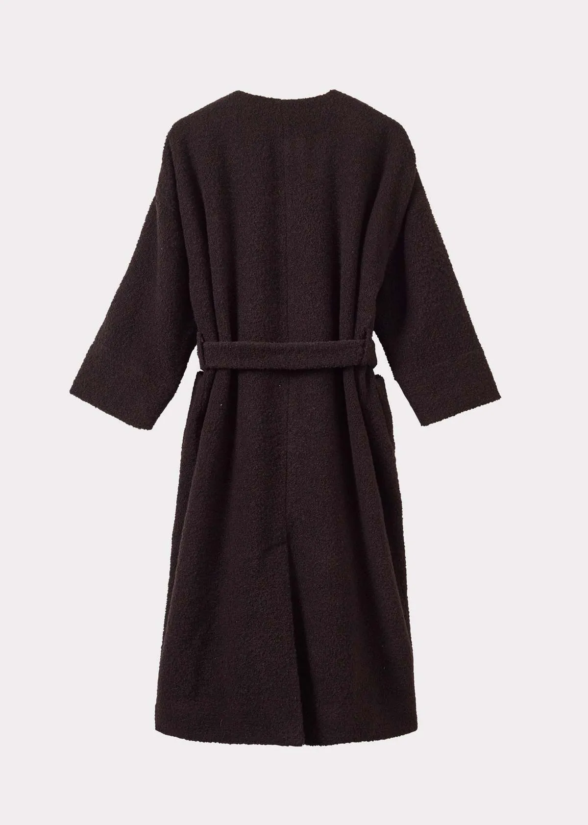 Wool Blanket Coat - Chocolate