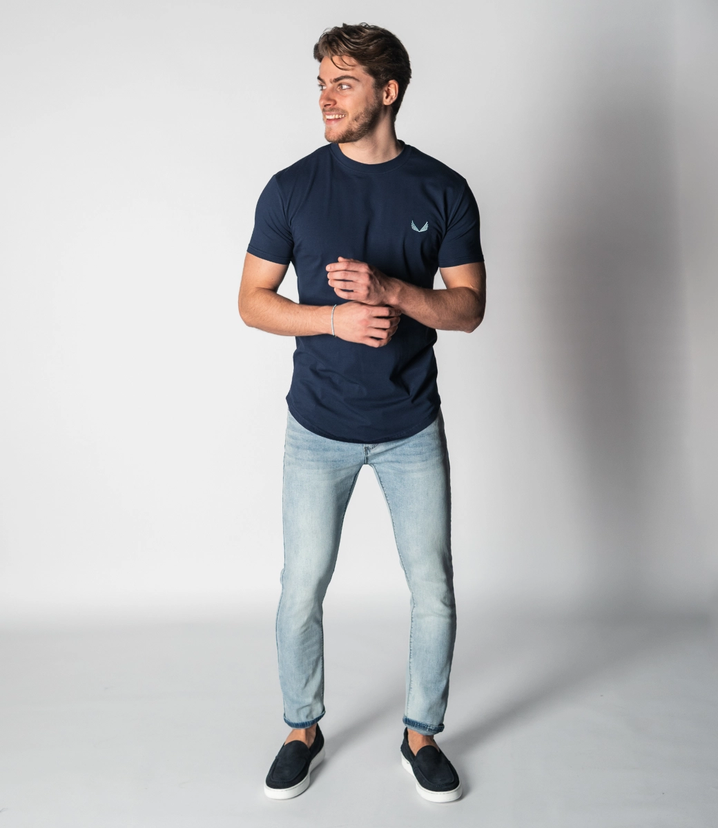 Zumo Slim Fit T-Shirts BUD-CONTRAST Navy