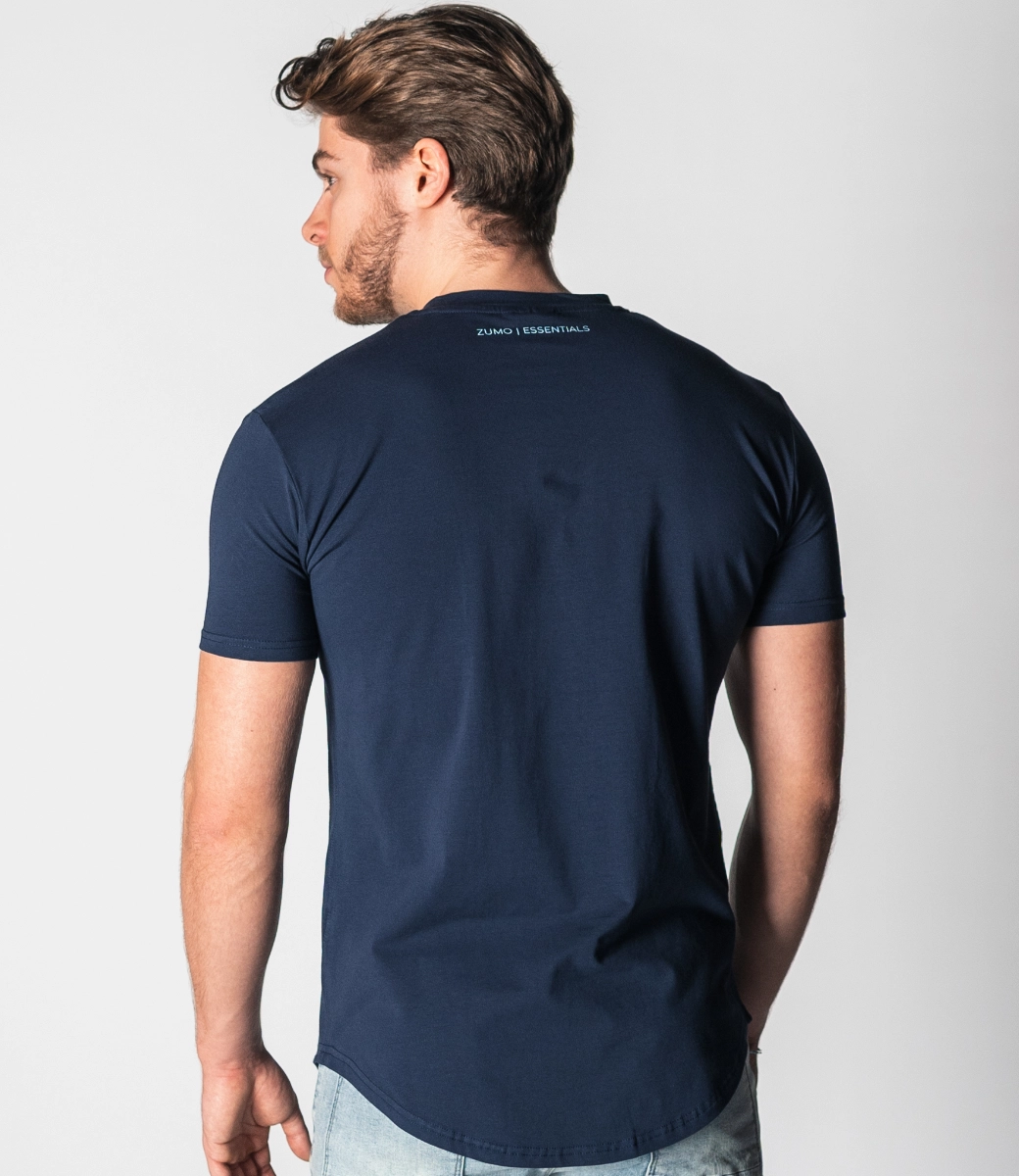 Zumo Slim Fit T-Shirts BUD-CONTRAST Navy