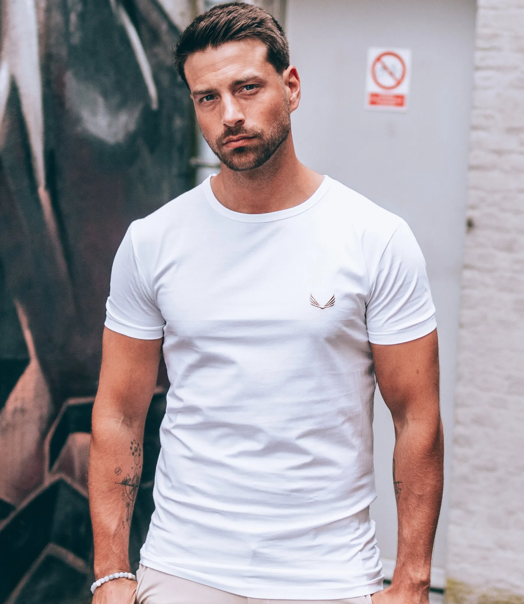 Zumo Slim Fit T-shirts HILLSBORO-LOGO White