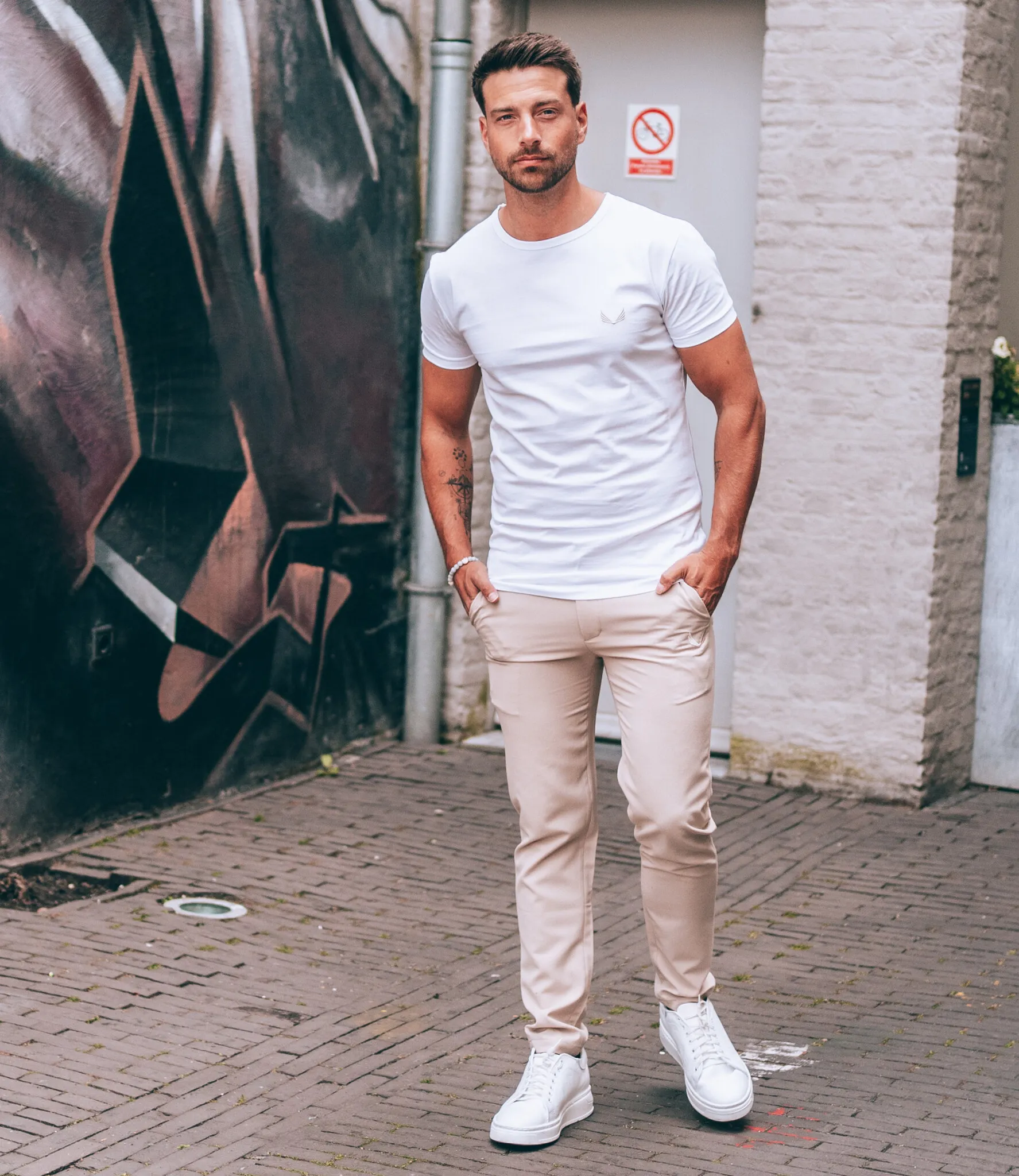 Zumo Slim Fit T-shirts HILLSBORO-LOGO White