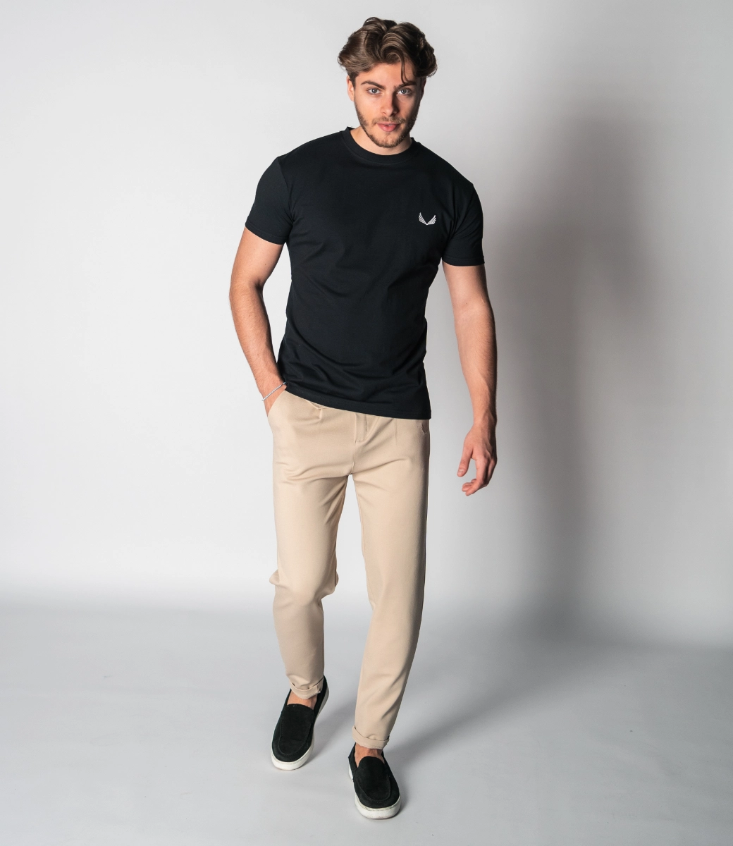 Zumo Slim Fit T-shirts STONE-CONTRAST Black